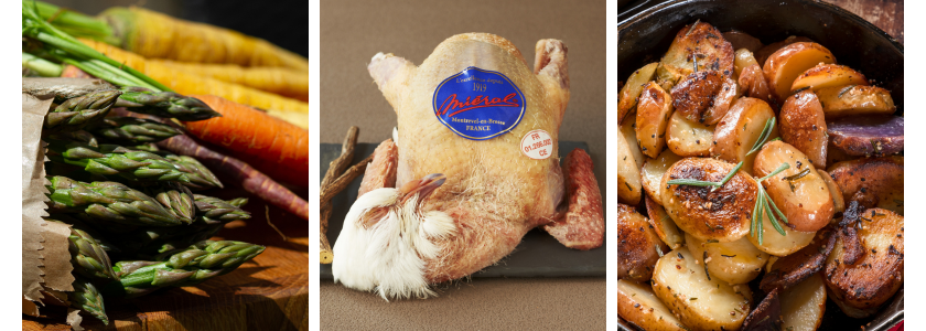 Recette de saison : Pigeonneau Miéral rôti, légumes primeurs & jus corsé
